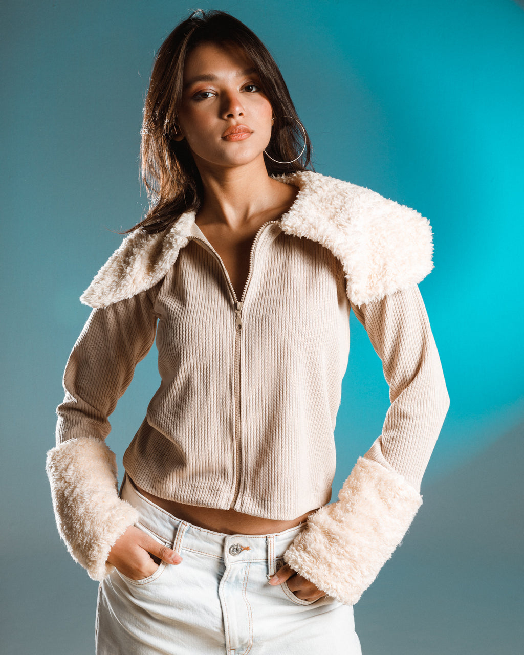 Cinnamon Fur Blouse