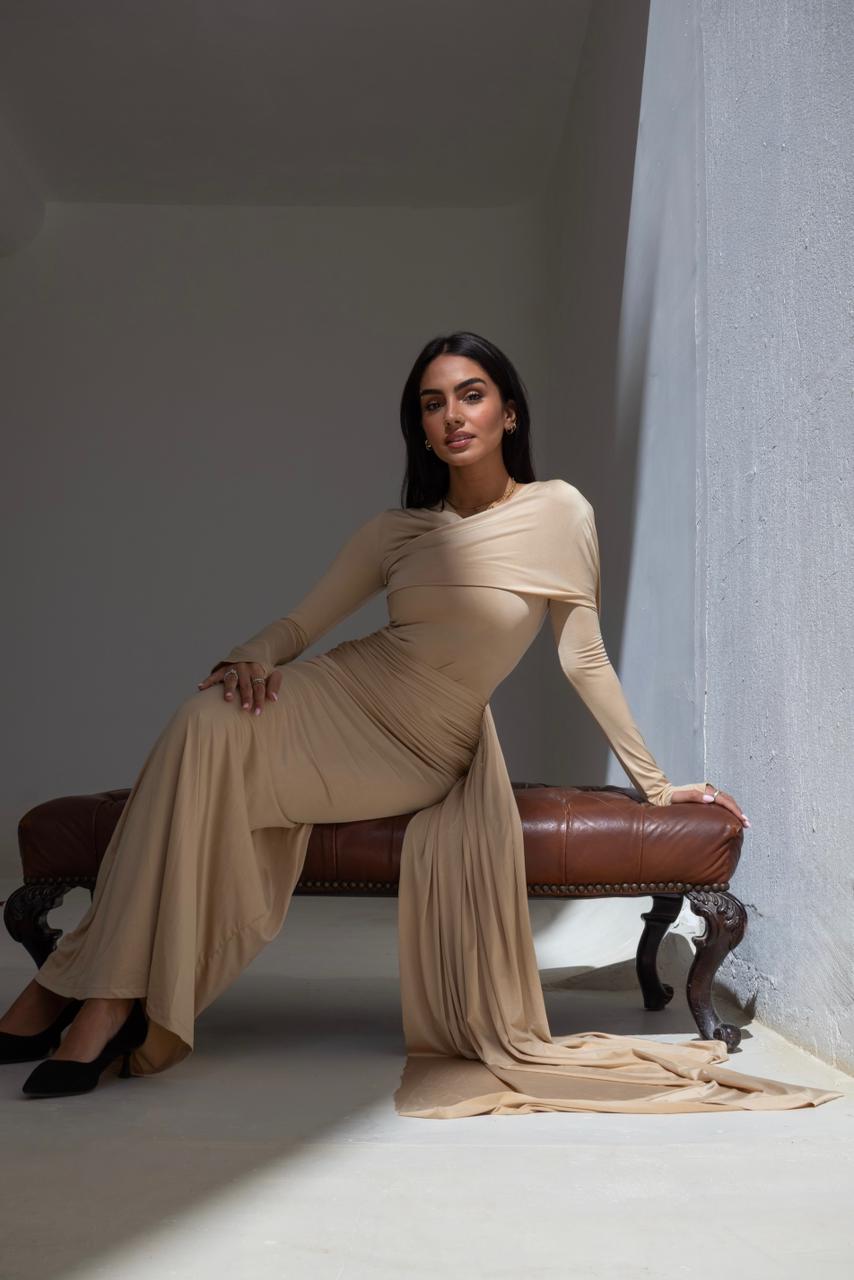 Draped Sand Dress