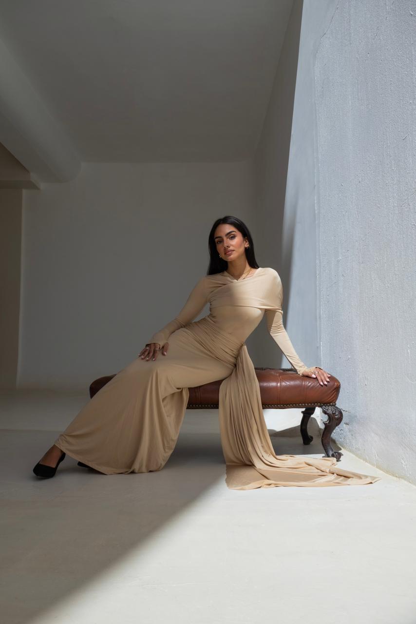 Draped Sand Dress