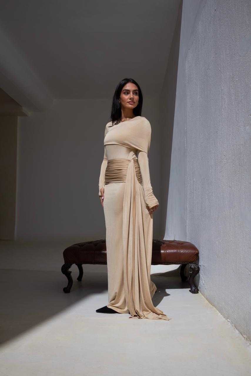 Draped Sand Dress